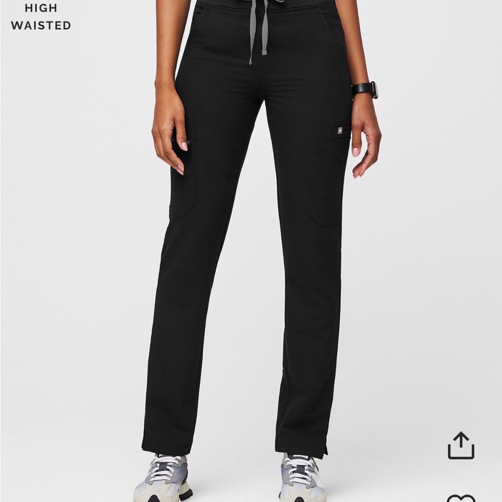 Figs High-Waist Black Yola Skinny Scrub Pants